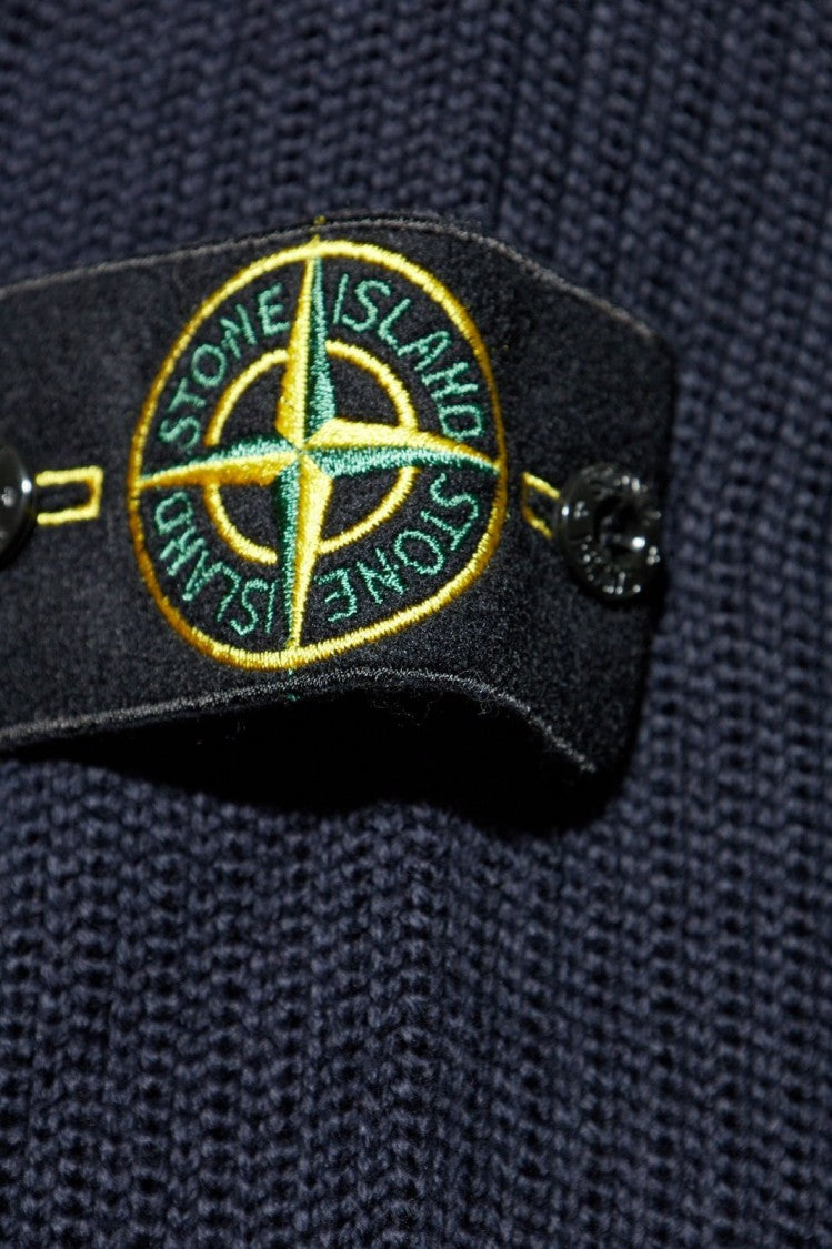 Stone Island Classic Crew Neck Sweater In Solid Blue
