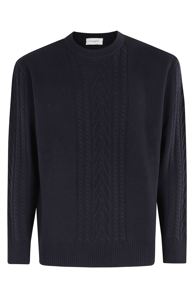 Paolo Pecora Round Neck Sweater With Braided Detailing