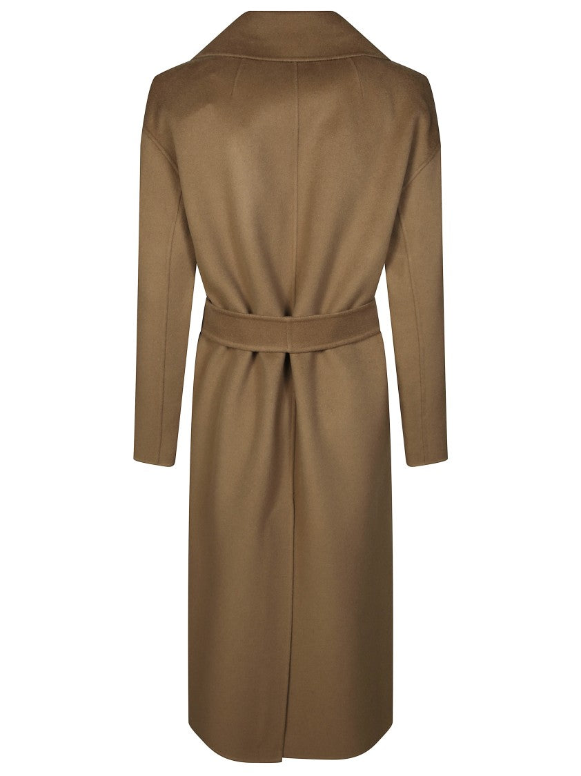 Max Mara Knee-Length Wrap Coat With Wide Lapel