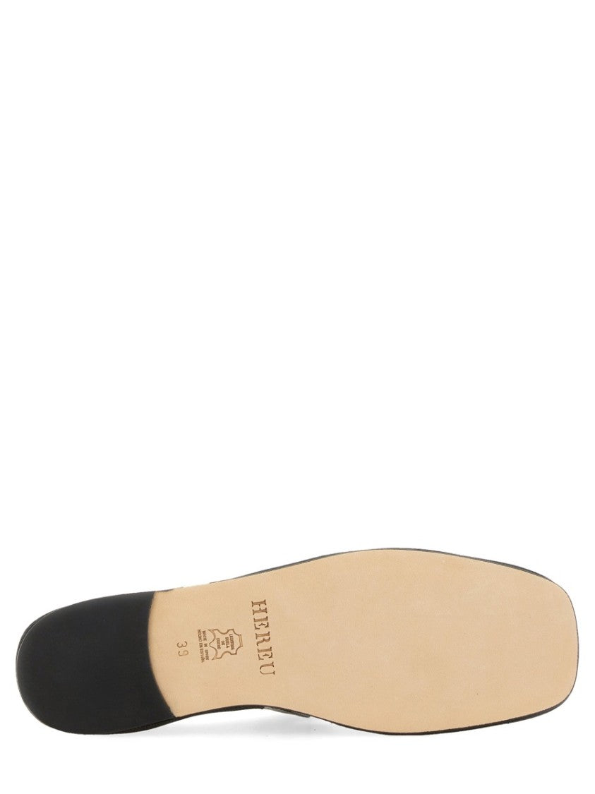 Hereu Knotted Black Lambskin Flats