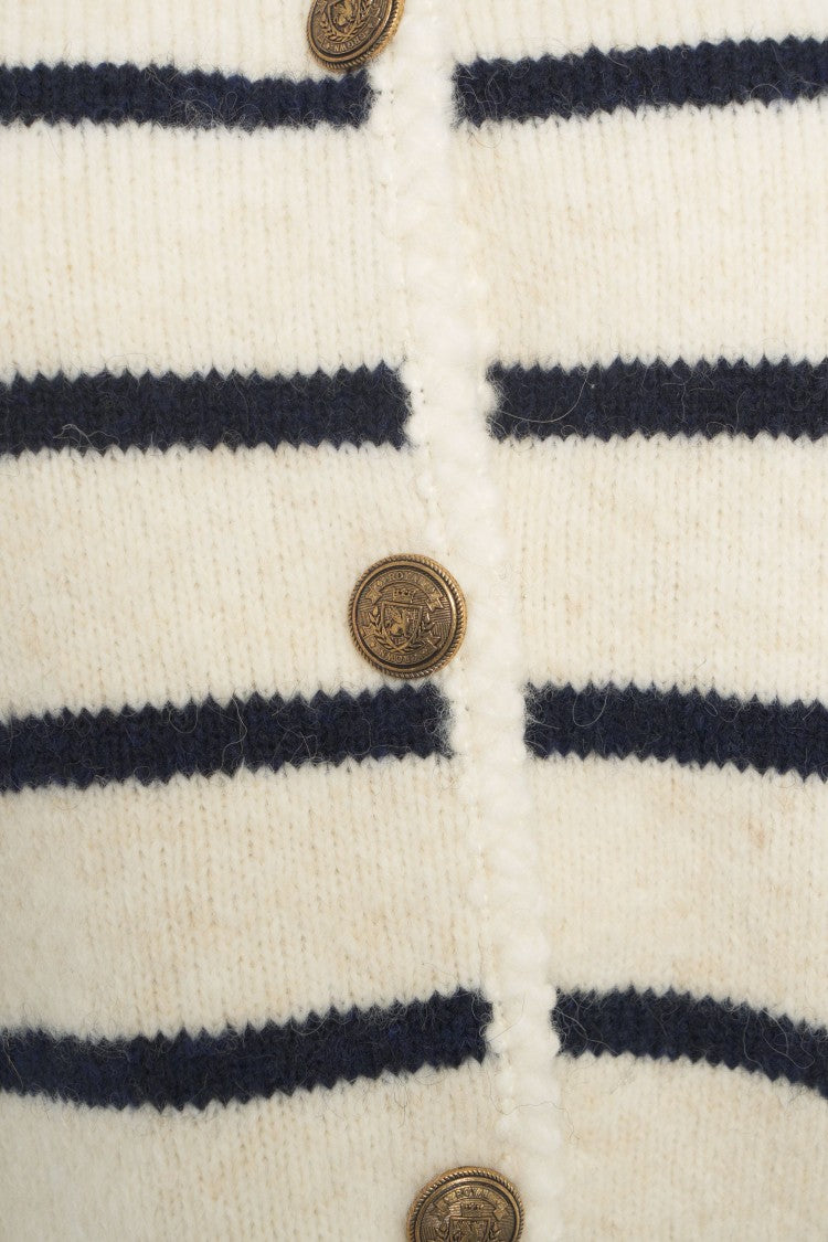 Semi Couture Striped Textured Cardigan