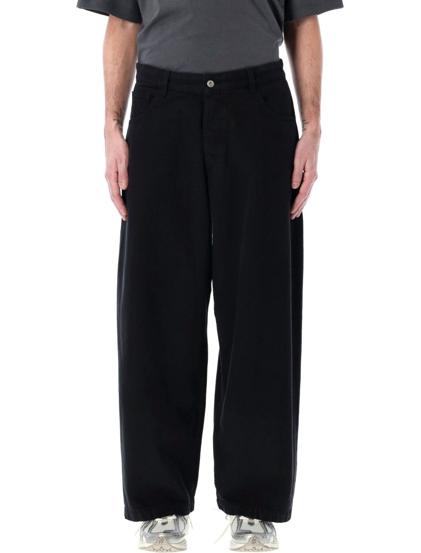 Ymc Black Wide-Leg Denim Pants