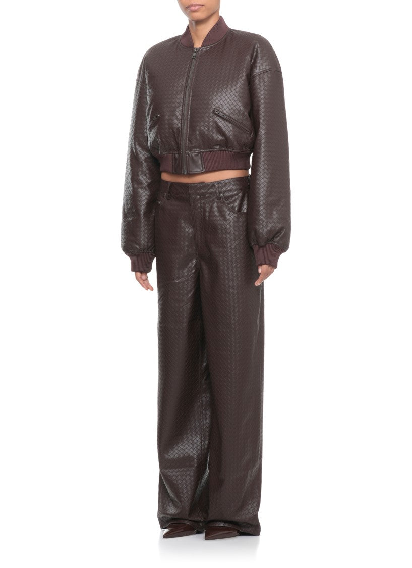 Rotate Synthetic Leather Bomber Jacket