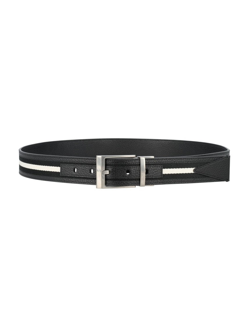 Bally Leather Belt With Polished Silver Buckle