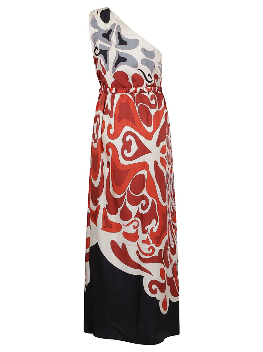 La Double J One-Shoulder Maxi Dress In Como Silk Twill