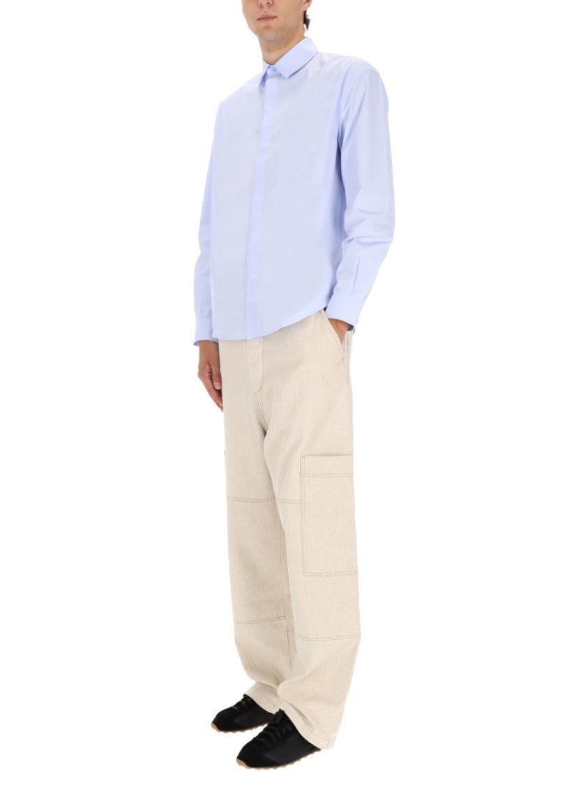 Jacquemus Light Blue Shirt With Classic Collar