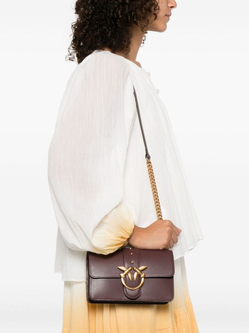 Pinko Structured Shoulder Bag With Gold-Tone Bird Clasp