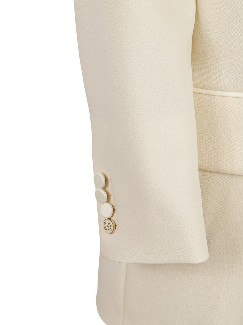 Max Mara Double-Breasted Tailored Beige Jacket
