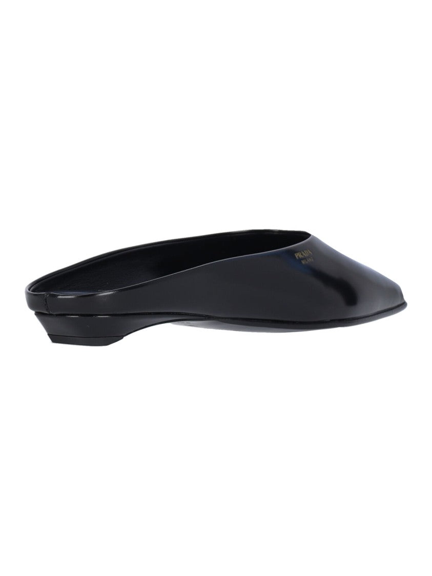 Prada Logo Sabot – Black