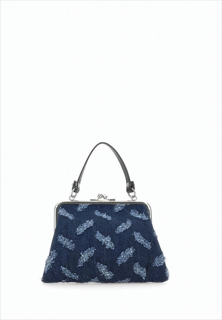 Vivienne Westwood Textured Cotton Shoulder Bag With Silver-Tone Frame
