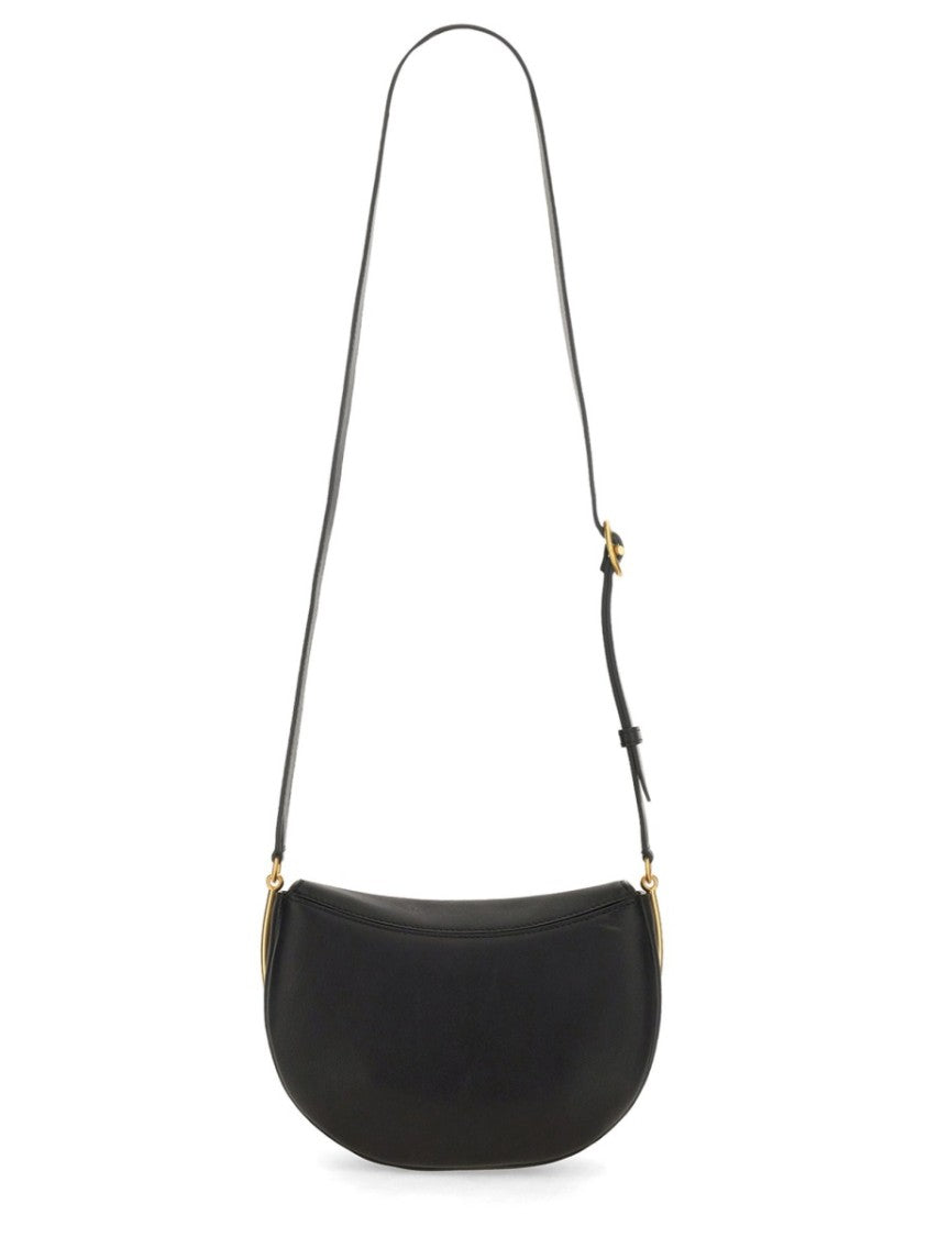 Wandler Curved Silhouette Black Leather Tote With Adjustable Strap