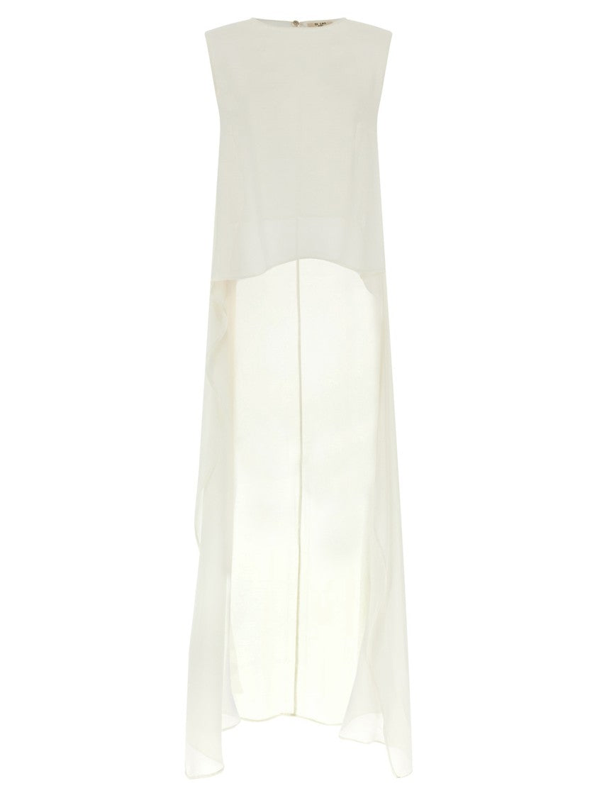 Di.La3 Pari' Silk Top With Dramatic Train