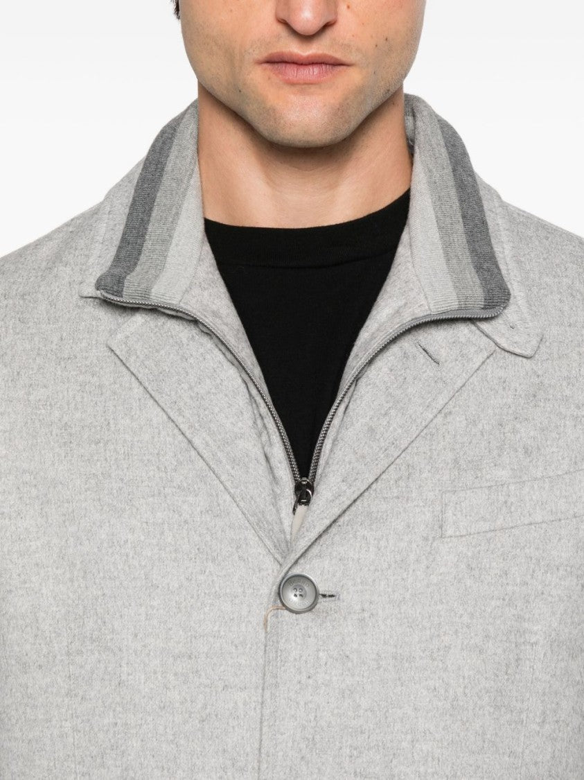 Herno Tailored Grey Jacket With Notched Lapel