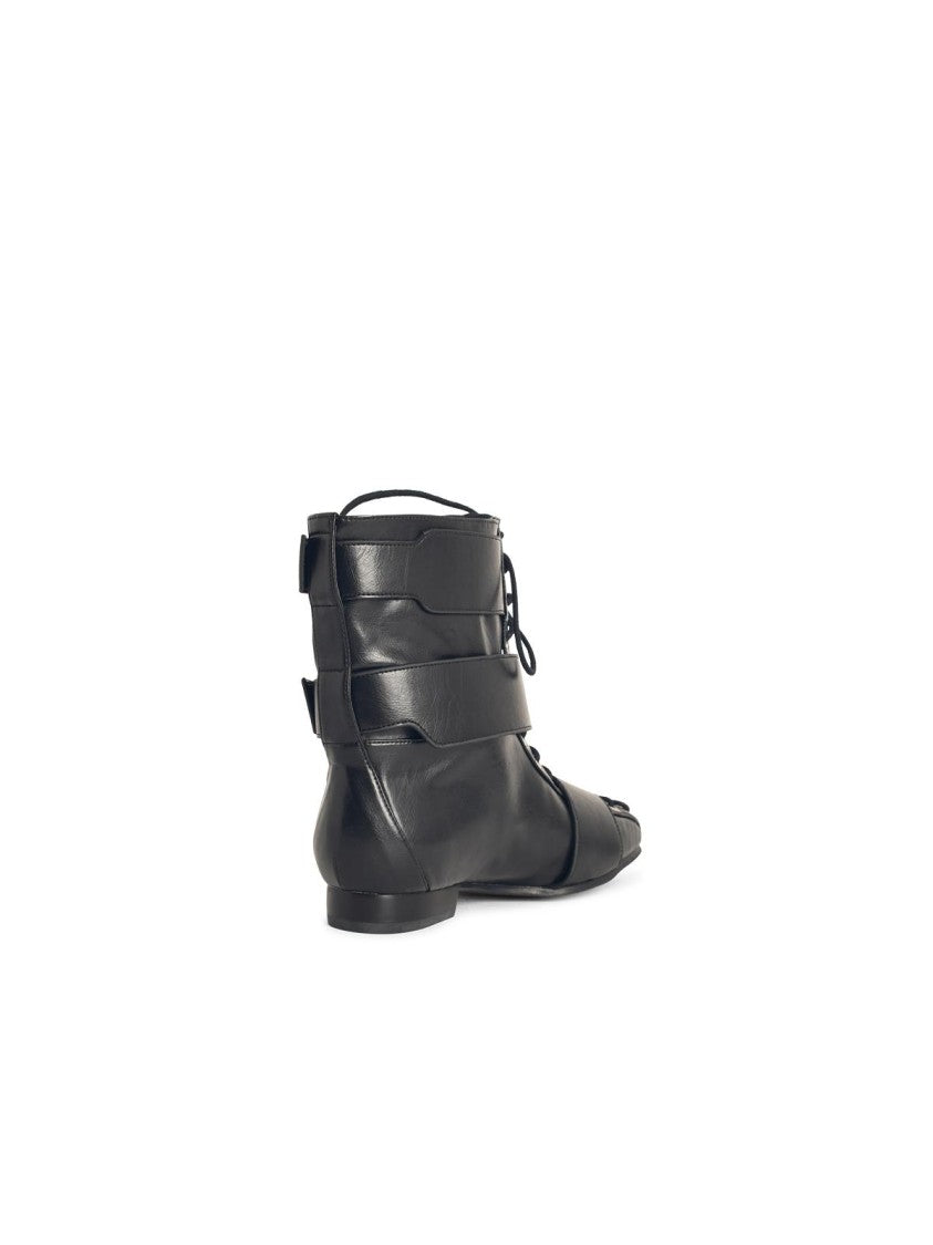 Ganni Black Synthetic Boots With Front Fastening