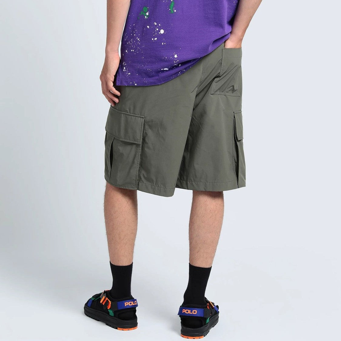 Off-White Relaxed Fit Bermuda Shorts With Removable Belt