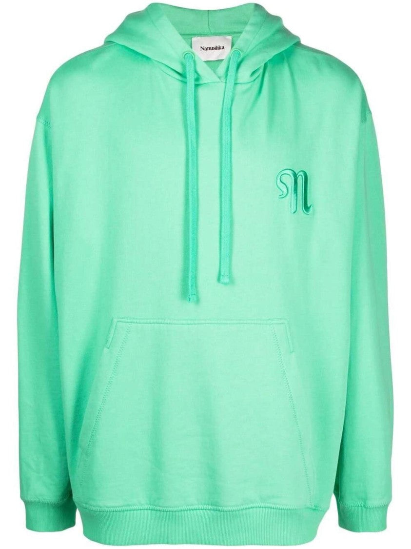 Nanushka Logo Drawstring Organic Cotton Hoodie