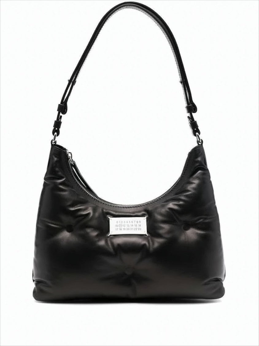Maison Margiela Soft Padded Black Leather Tote Bag With Adjustable Strap