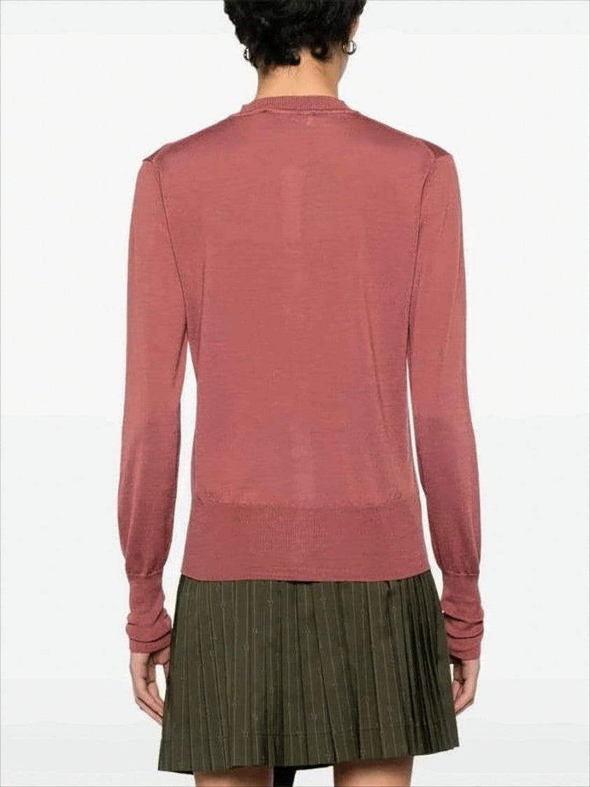 Vivienne Westwood Tailored Red Wool-Silk Blend Cardigan With Embroidered Emblem