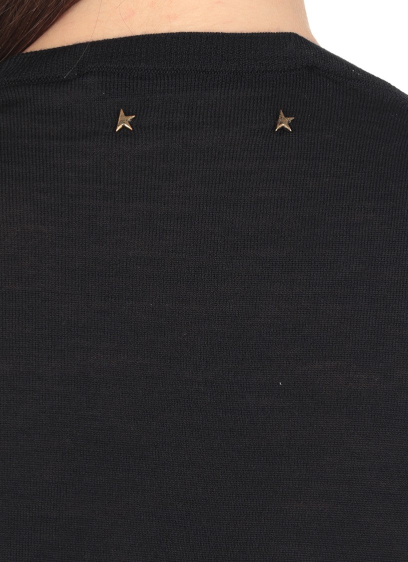 Golden Goose Fitted Wool Sweater With Star Embellishments