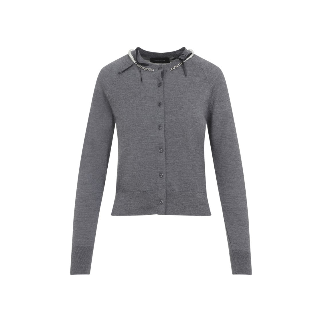 Simone Rocha Button-Down Cardigan With Decorative Neckline Elements
