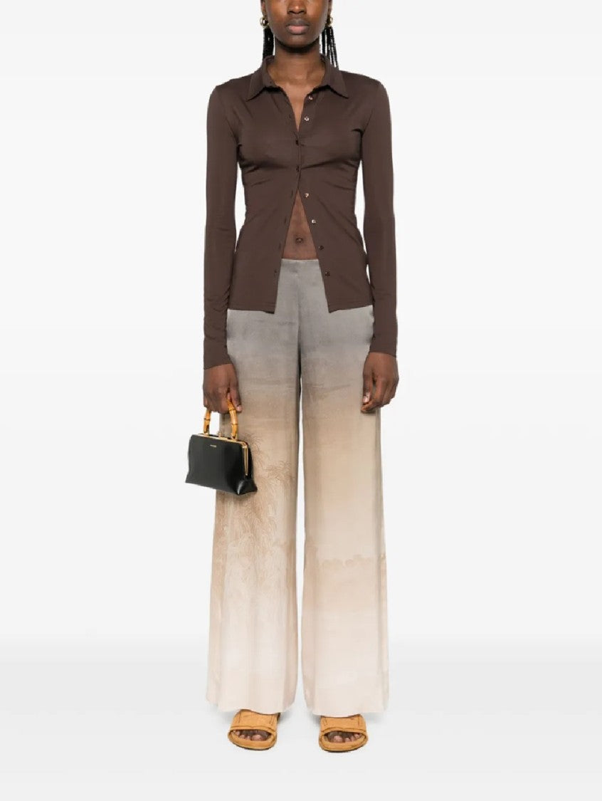 Pierre-Louis Mascia Wide-Leg Gradient Trousers With Landscape Print