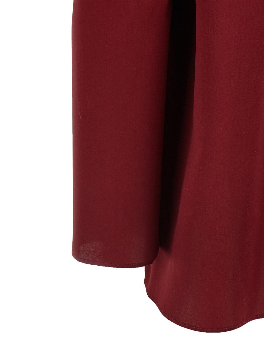 Magda Butrym Silk Blouse With V-Neck And Removable Brooch