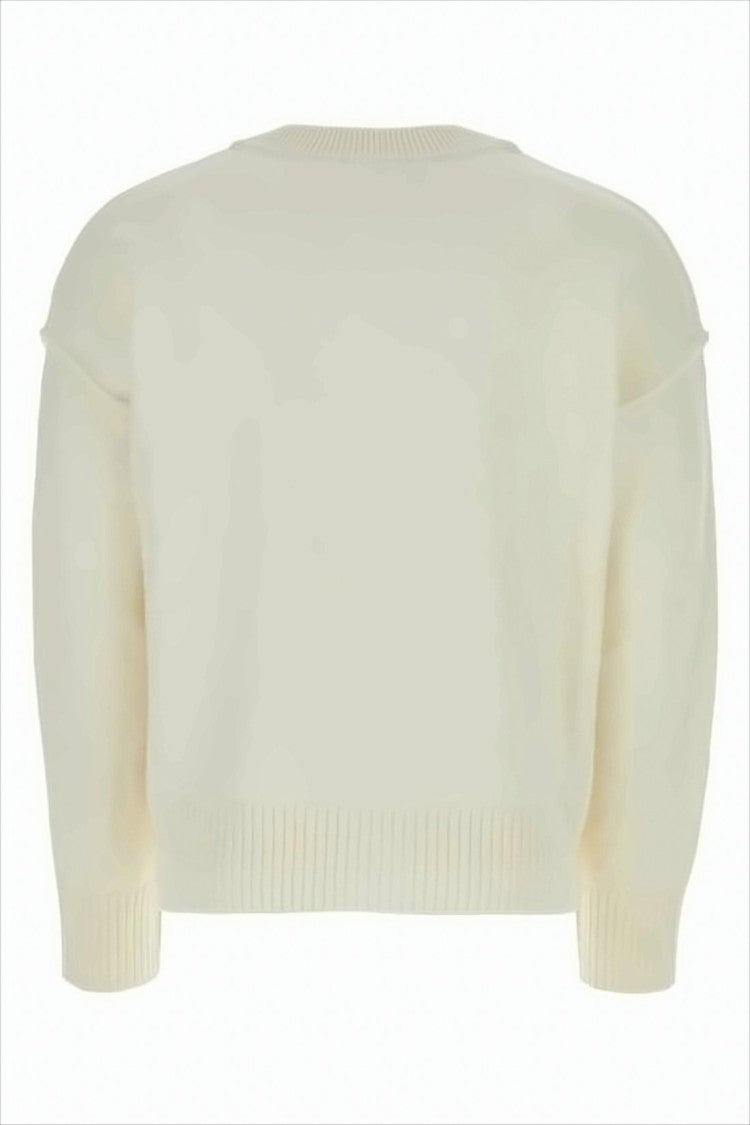 Ami Cropped Wool Cardigan With Embroidered Heart Detail