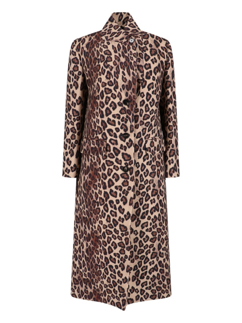 Alberto Biani Structured Multicolor Coat With Zipper Closure