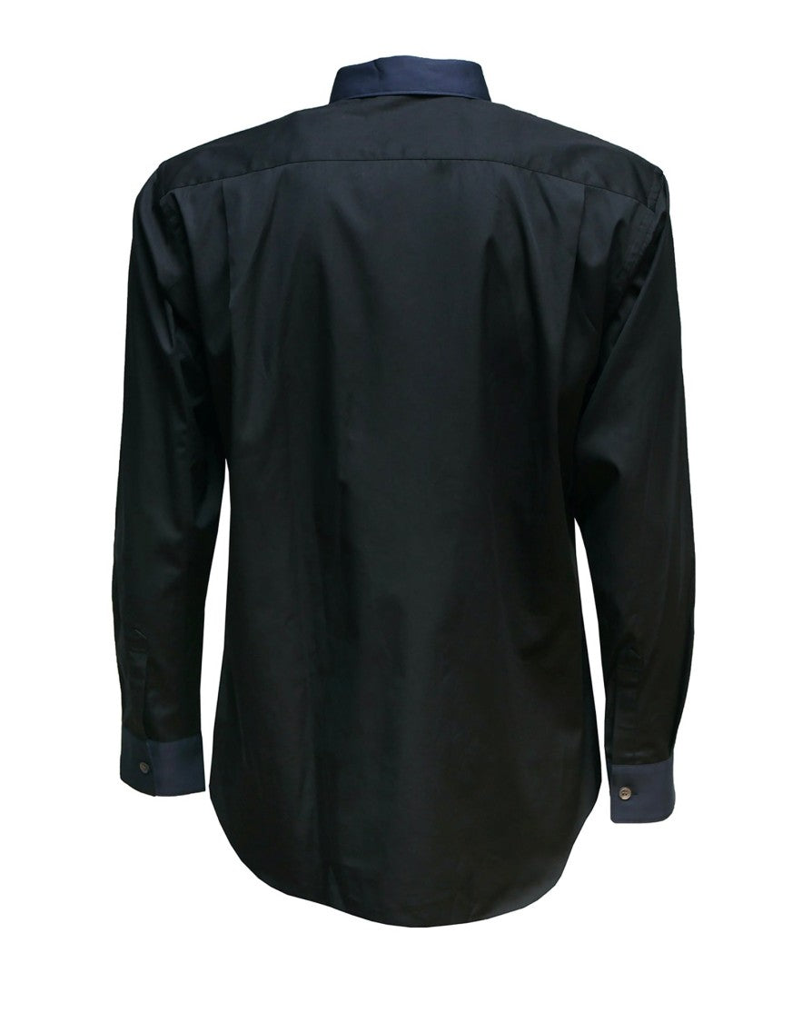 Comme Des Garçons Poplin Shirt With Midnight Blue Collar