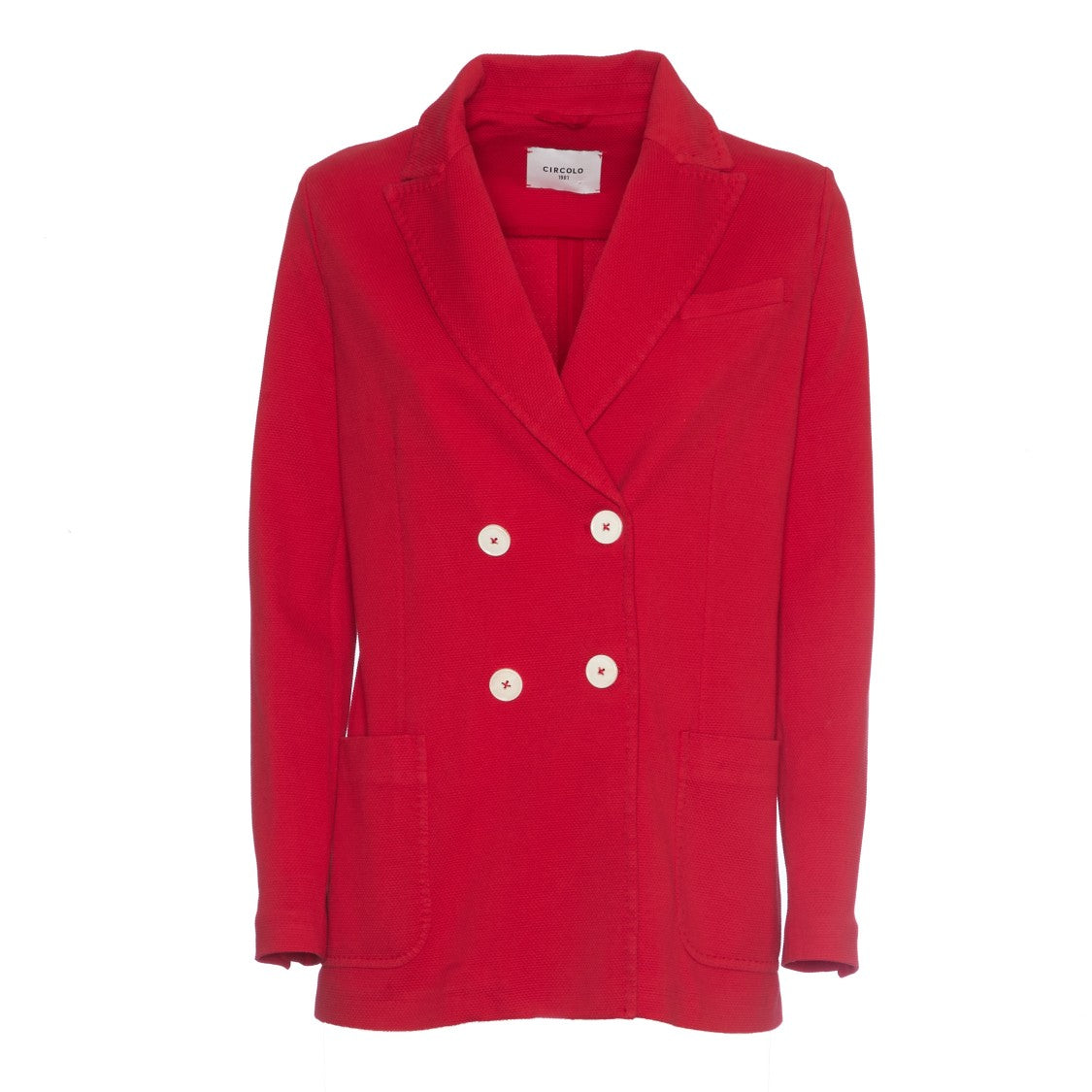 Circolo 1901 Tomato Double-Breasted Blazer With Tailored Slim Fit