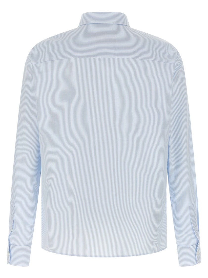 Ami Striped Oxford Cotton Shirt With Button-Down Style