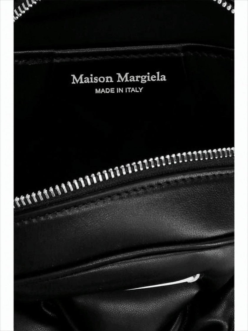 Maison Margiela Compact Napa Leather Backpack With Silver Chain Detail