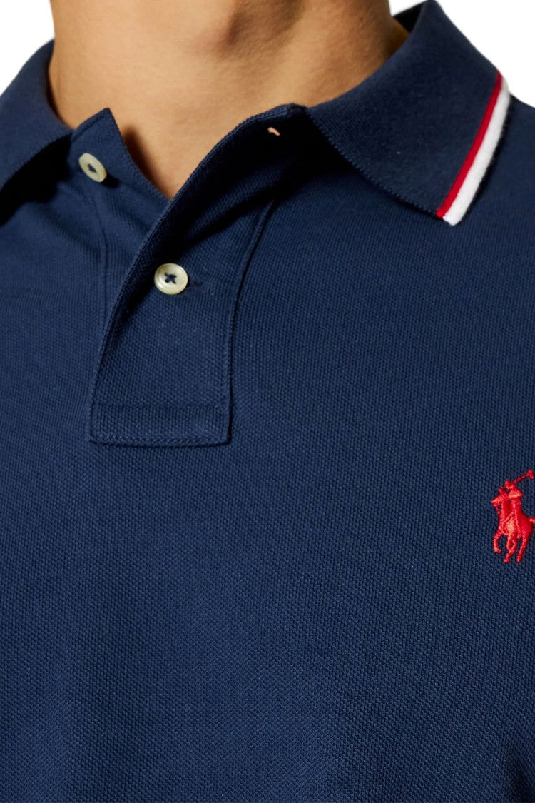Polo Ralph Lauren Sky Blue T-Shirt With Structured Collar