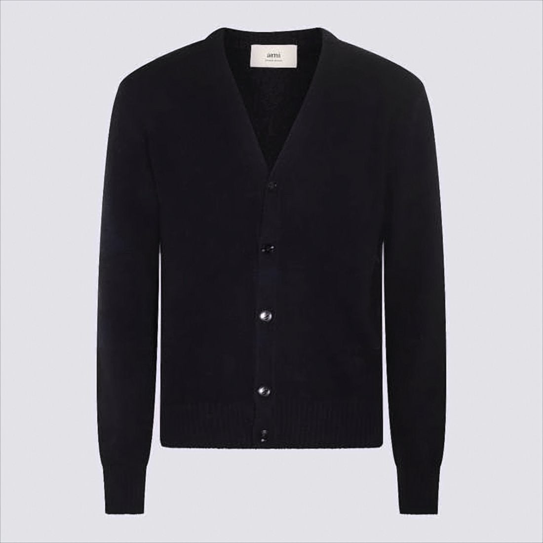 Ami Classic V-Neck Cashmere And Wool Cardigan