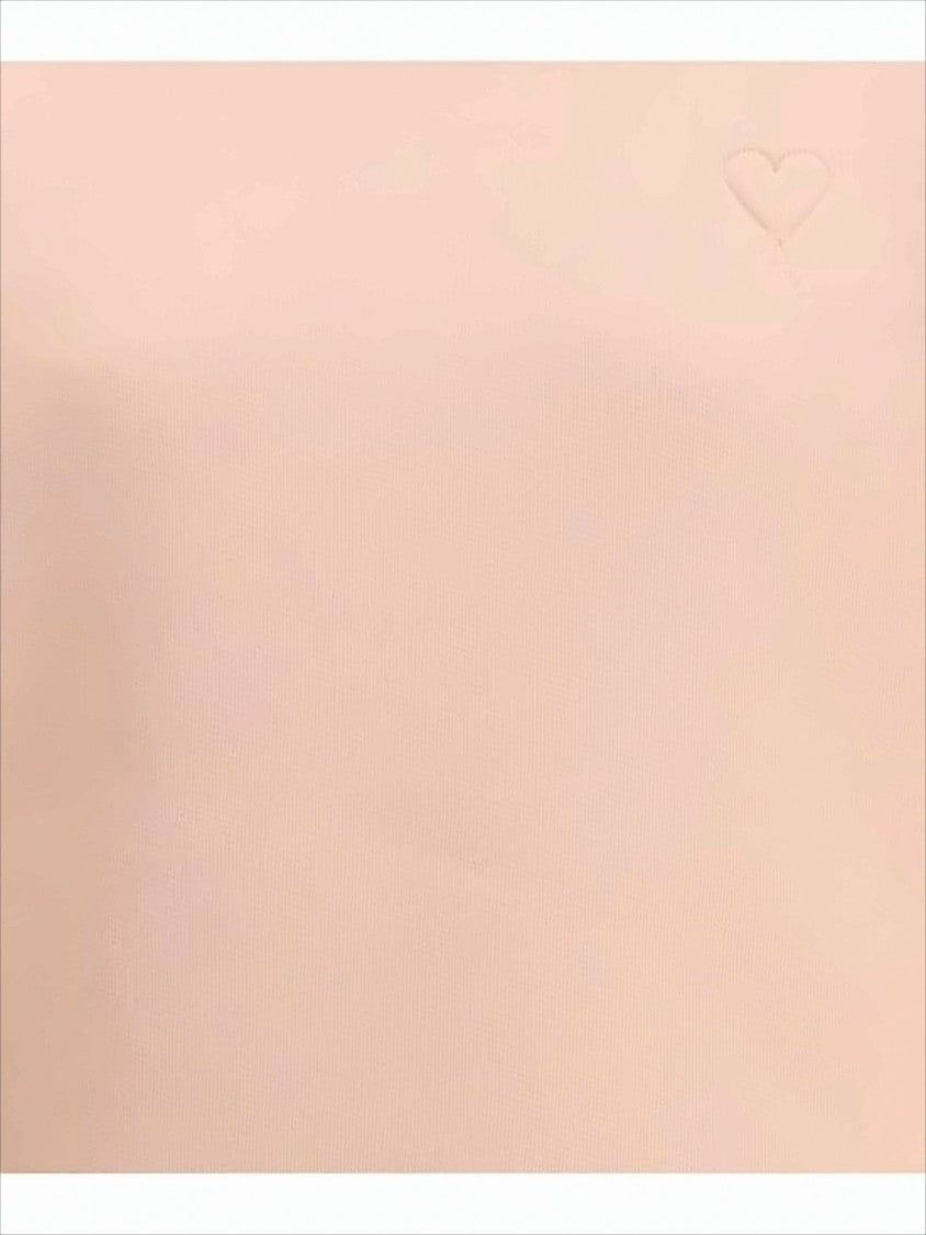 Ami Cropped Long-Sleeve Sweatshirt With Embroidered Heart Detail