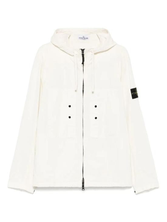 Stone Island Lightweight Minimalist Hooded Jacket With Zip Closure