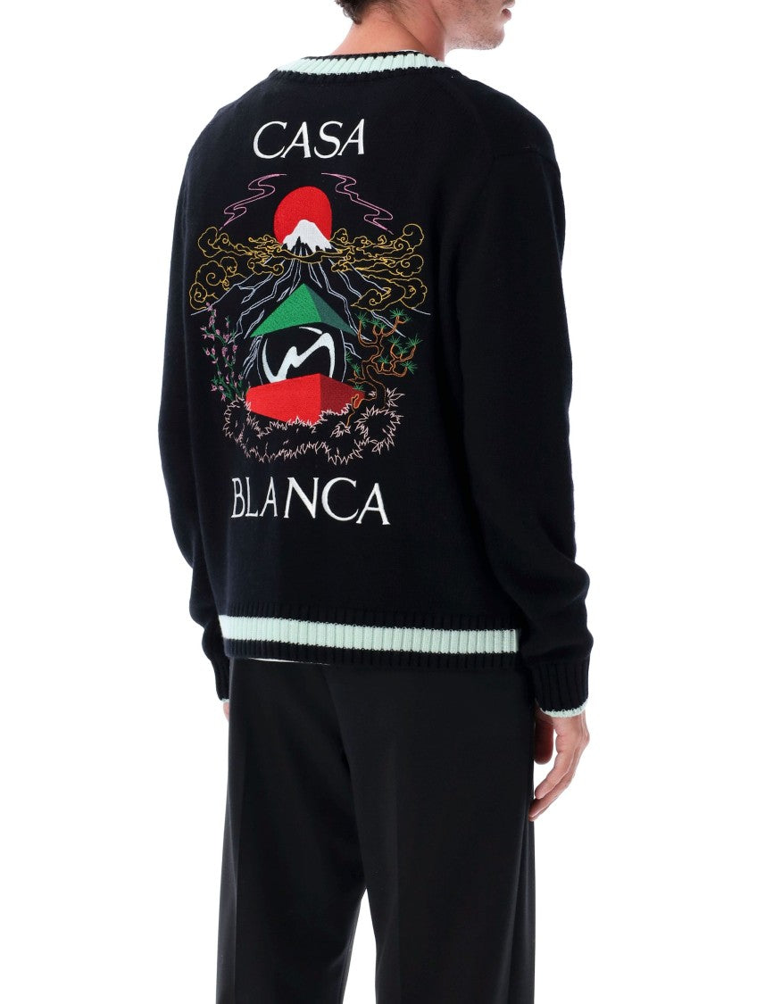 Casablanca Merino Stacked Casa Mountain Temple Sweater