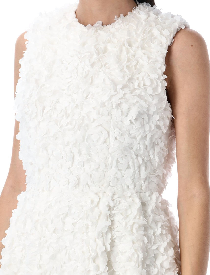 Comme Des Garçons Organza Ricamo Flower Midi Dress
