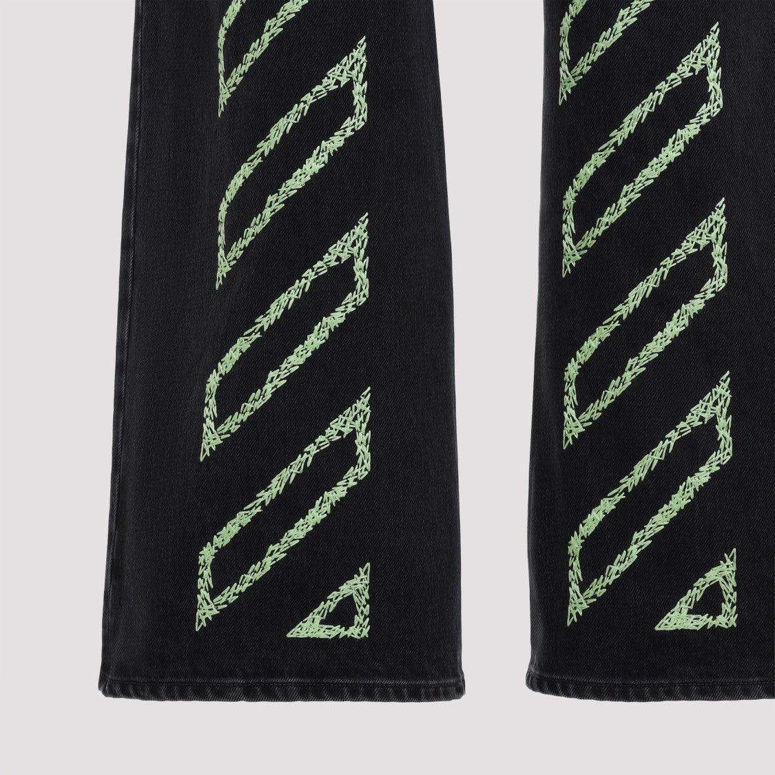 Off-White Diag Relaxed Black Cotton Jeans