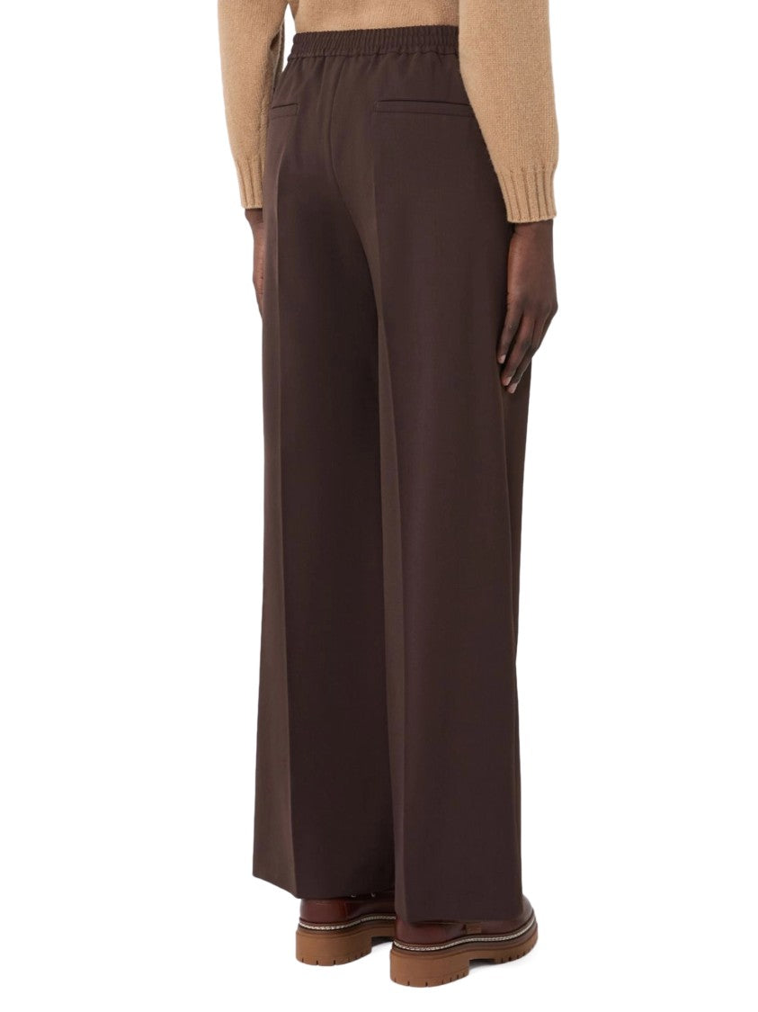 Max Mara Wide-Leg Trousers With Pleated Front And Welt Pockets