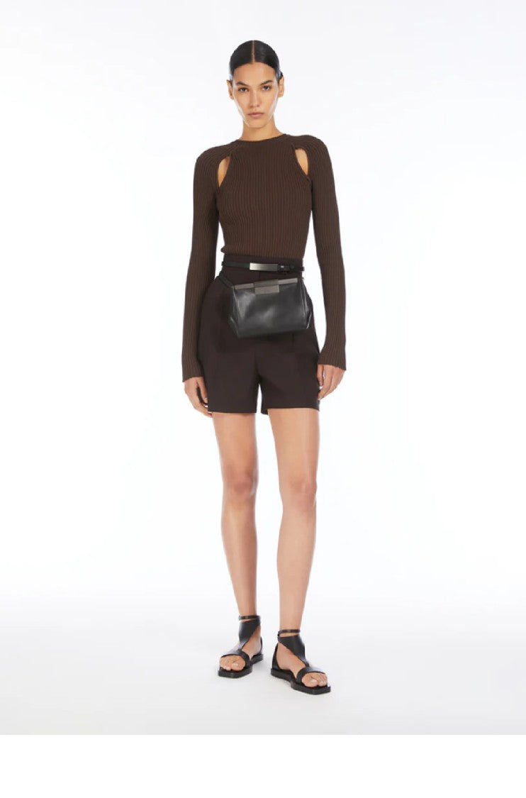 Max Mara Ribbed Long-Sleeve Top With Cut-Out Details