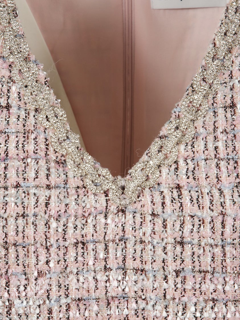 Self-Portrait Mini Dress With Bouclé Fur Hem