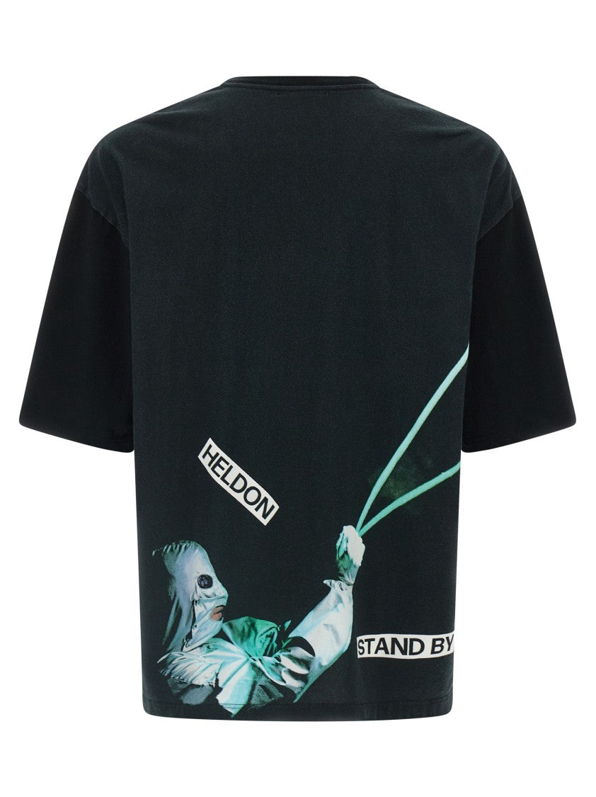 Undercover Graphic Black Cotton Jersey T-Shirt With Oversized Fit