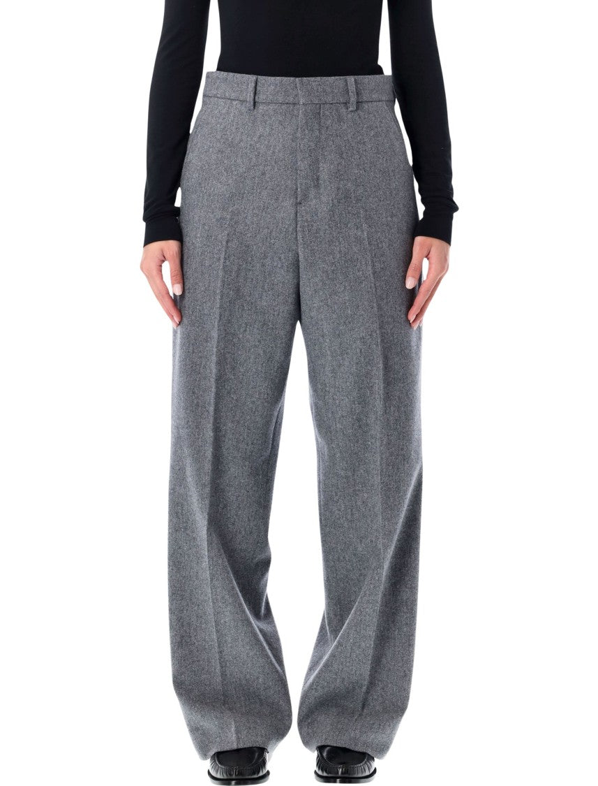 Ami Wide-Leg Wool Flannel Trousers