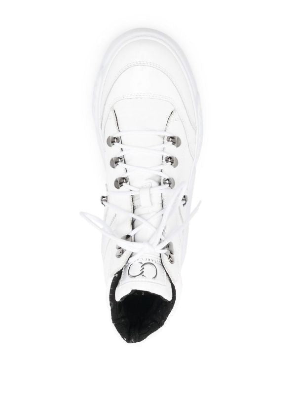 Casadei Modern White Leather Ankle Boots With Padded Collar