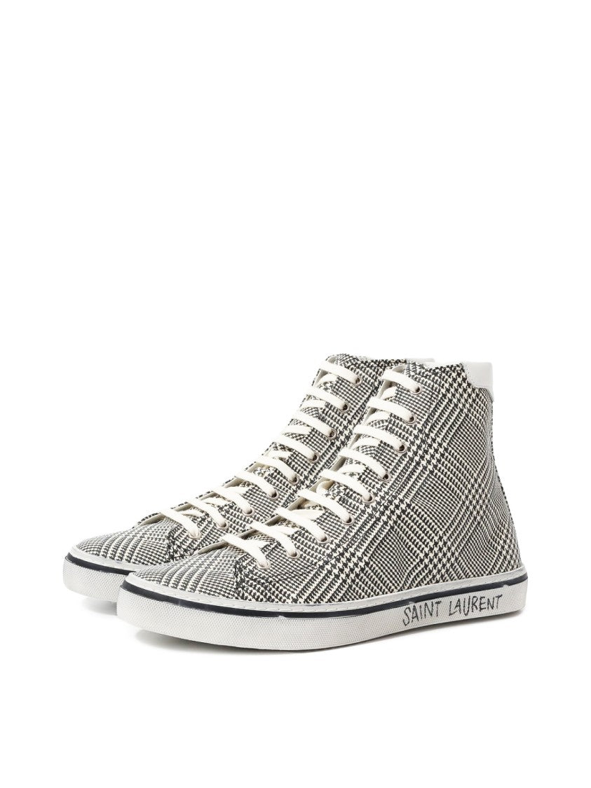 Saint Laurent Malibu Signature Logo Mid-Top Sneakers