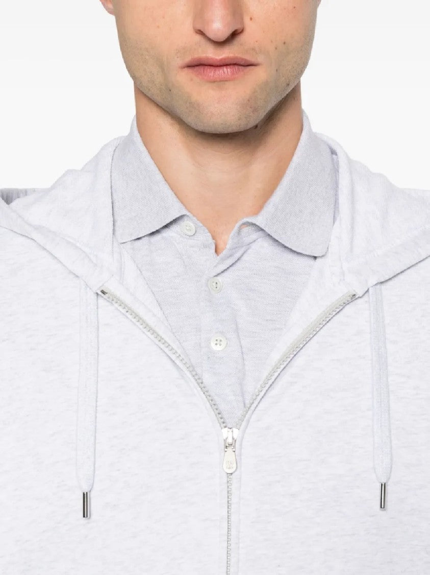 Brunello Cucinelli Hooded Zip-Up Sweatshirt With Ribbed Cuffs