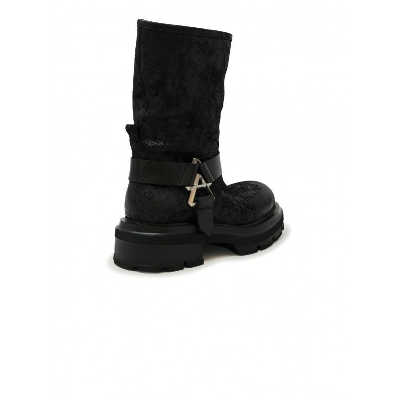 Elena Iachi Black Suede Ankle Boots