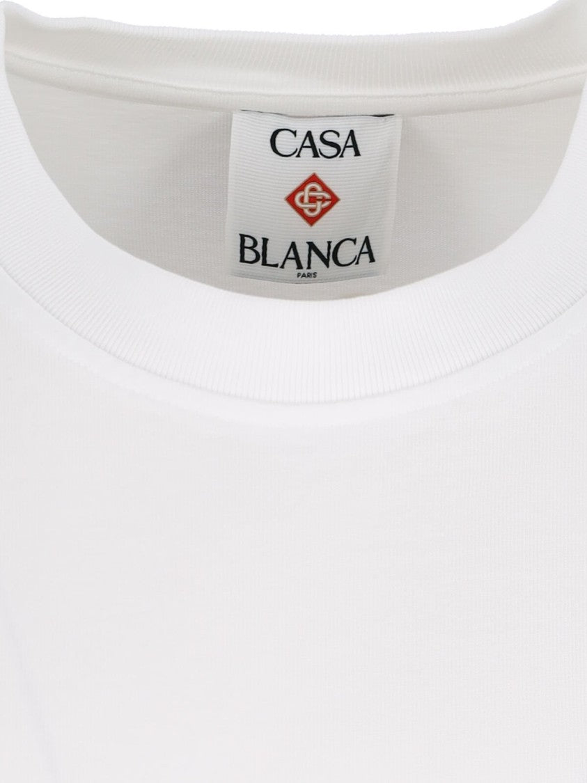 Casablanca Screen Printed Mountain Motif T-Shirt In Organic Cotton