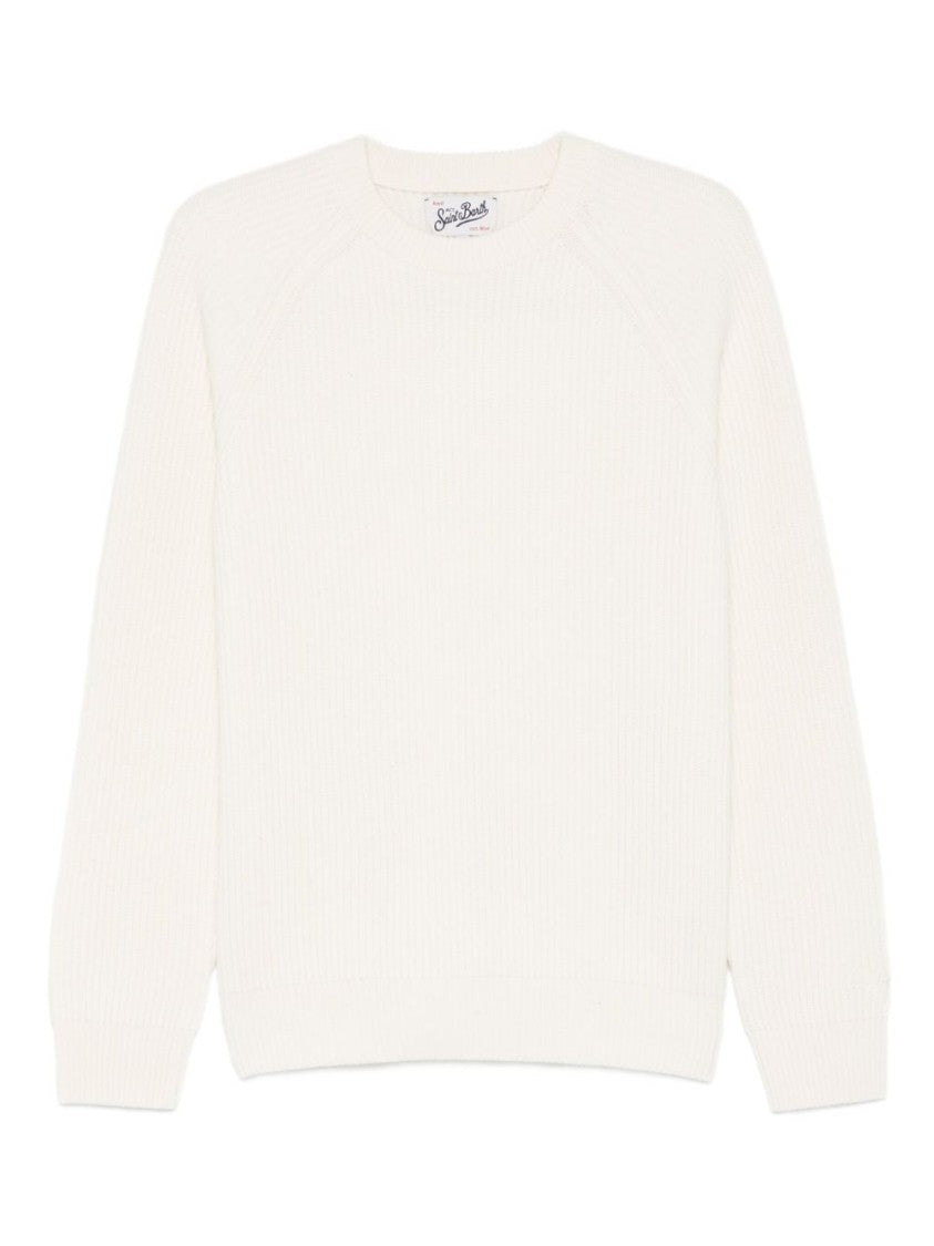 Mc2 Saint Barth Classic Crewneck Sweater With Ribbed Cuffs